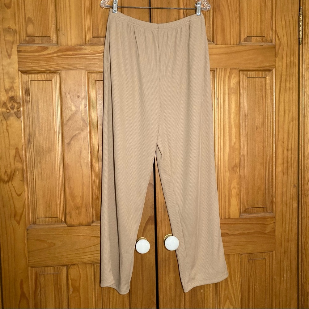 NWOT Blair Vintage 90s Pants Pull On Elastic Waist Tan Size M Medium